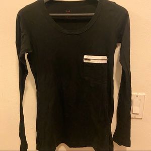 Black zip pocket long sleeved tshirt LnA
